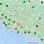 Подъем уровня воды в реках Кубани после снегопадов
